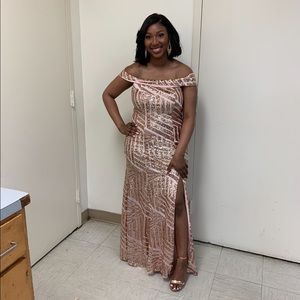 Rose gold prom dress